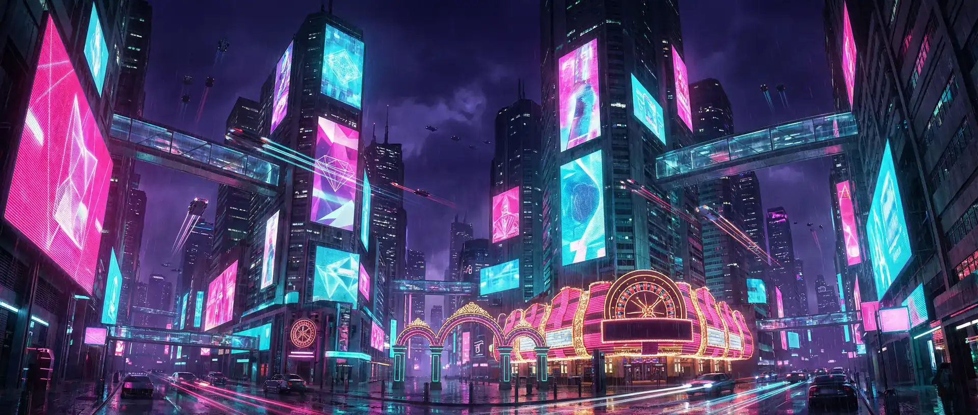 ng体育 赛博朋克霓虹复古都市夜景